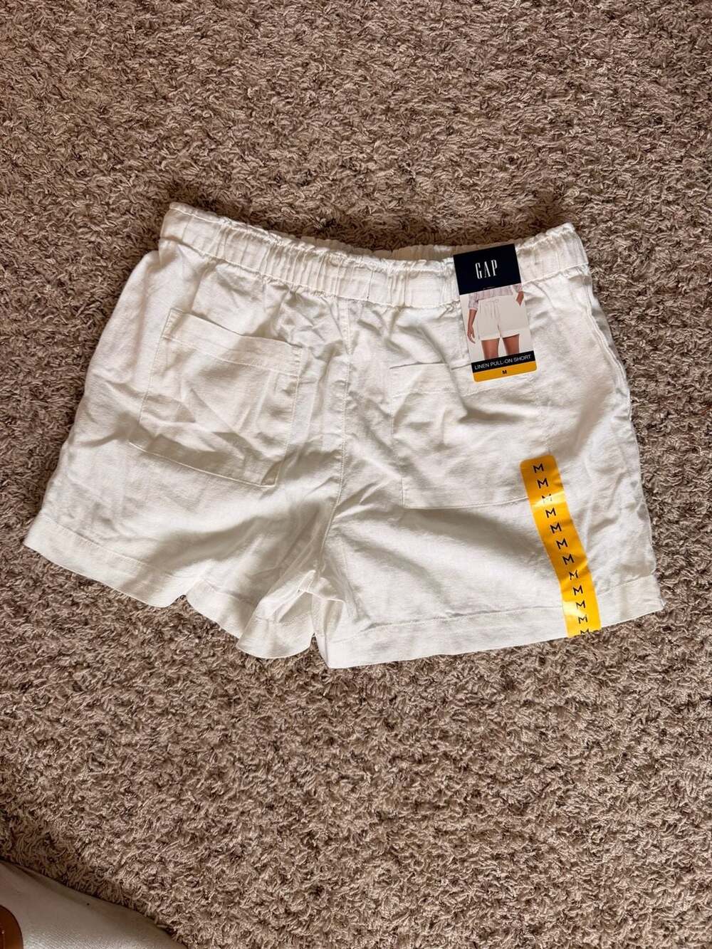 Gap Women's White Linen Pull-On Shorts Medium
